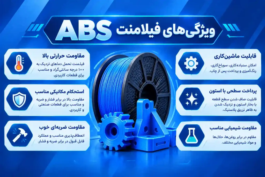 ویژگی‌های اصلی فیلامنت ABS چیست؟