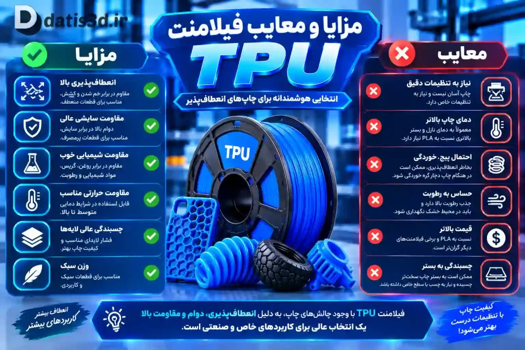 مزایا و معایب فیلامنت TPU 