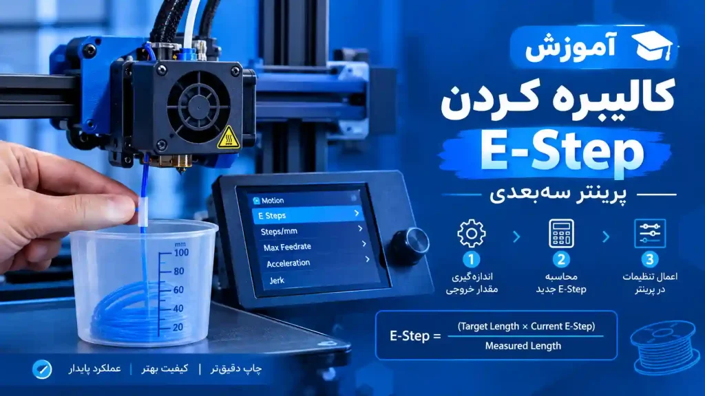 آموزش کالیبره کردن E-Step پرینتر سه‌بعدی - تنظیم دقیق اکسترودر(مرحله به مرحله)