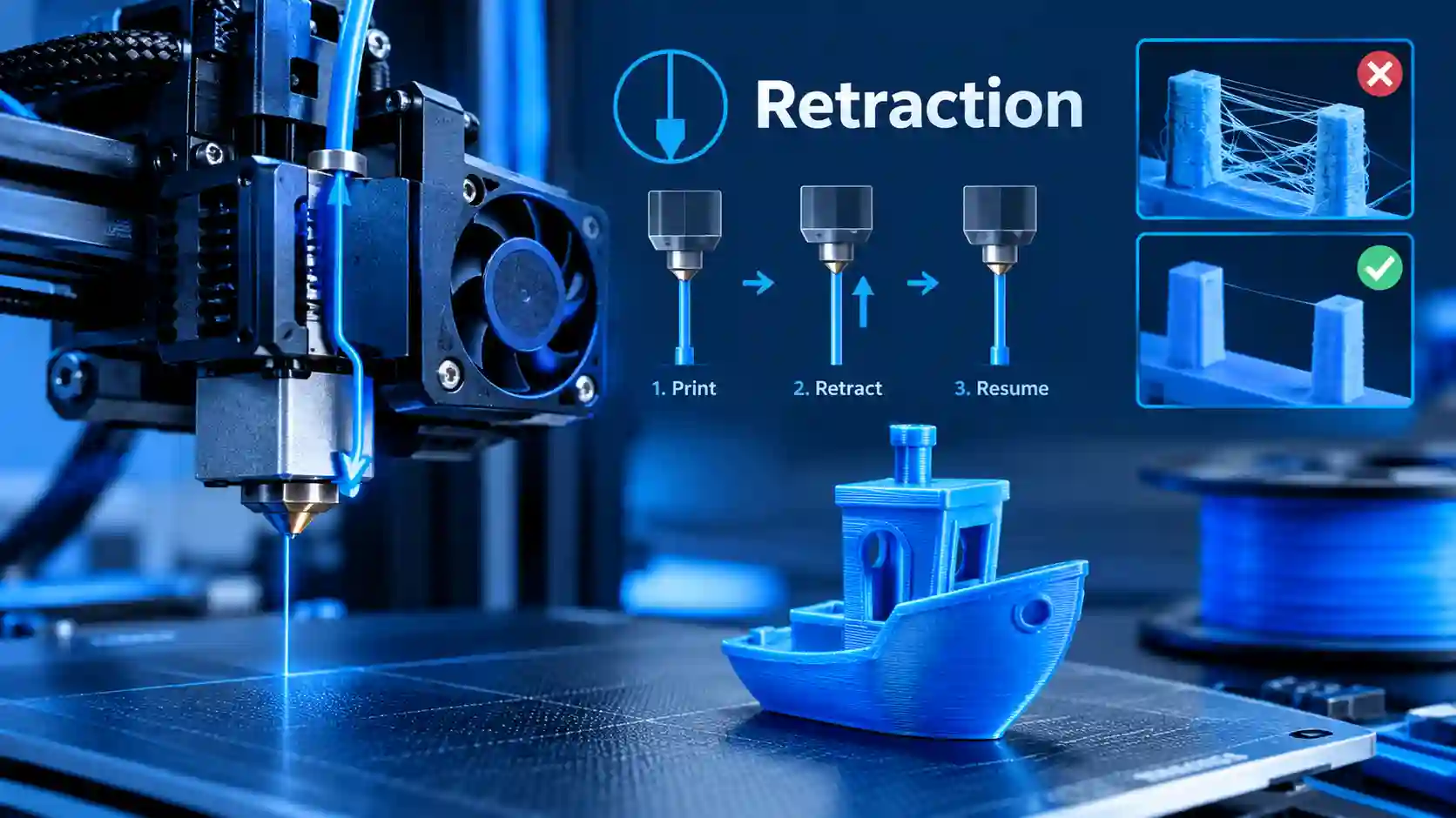 Retraction در پرینتر سه بعدی