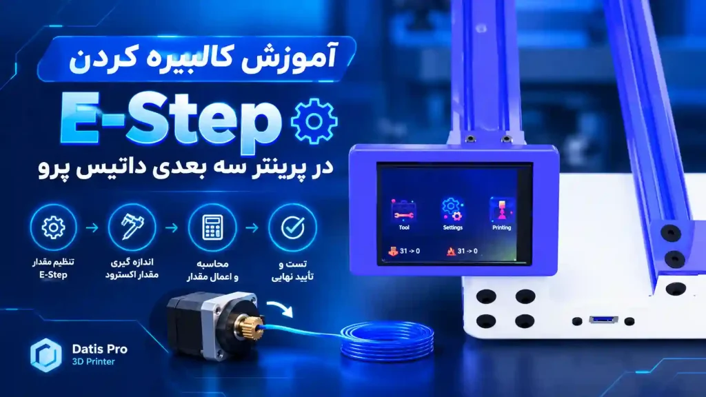 کالیبره کردن E-Step در پرینتر سهبعدی داتیس پرو