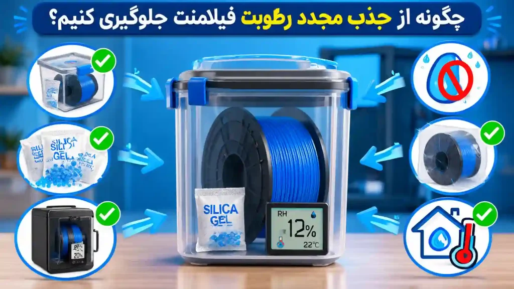 چگونه از جذب مجدد رطوبت فیلامنت جلوگیری کنیم؟